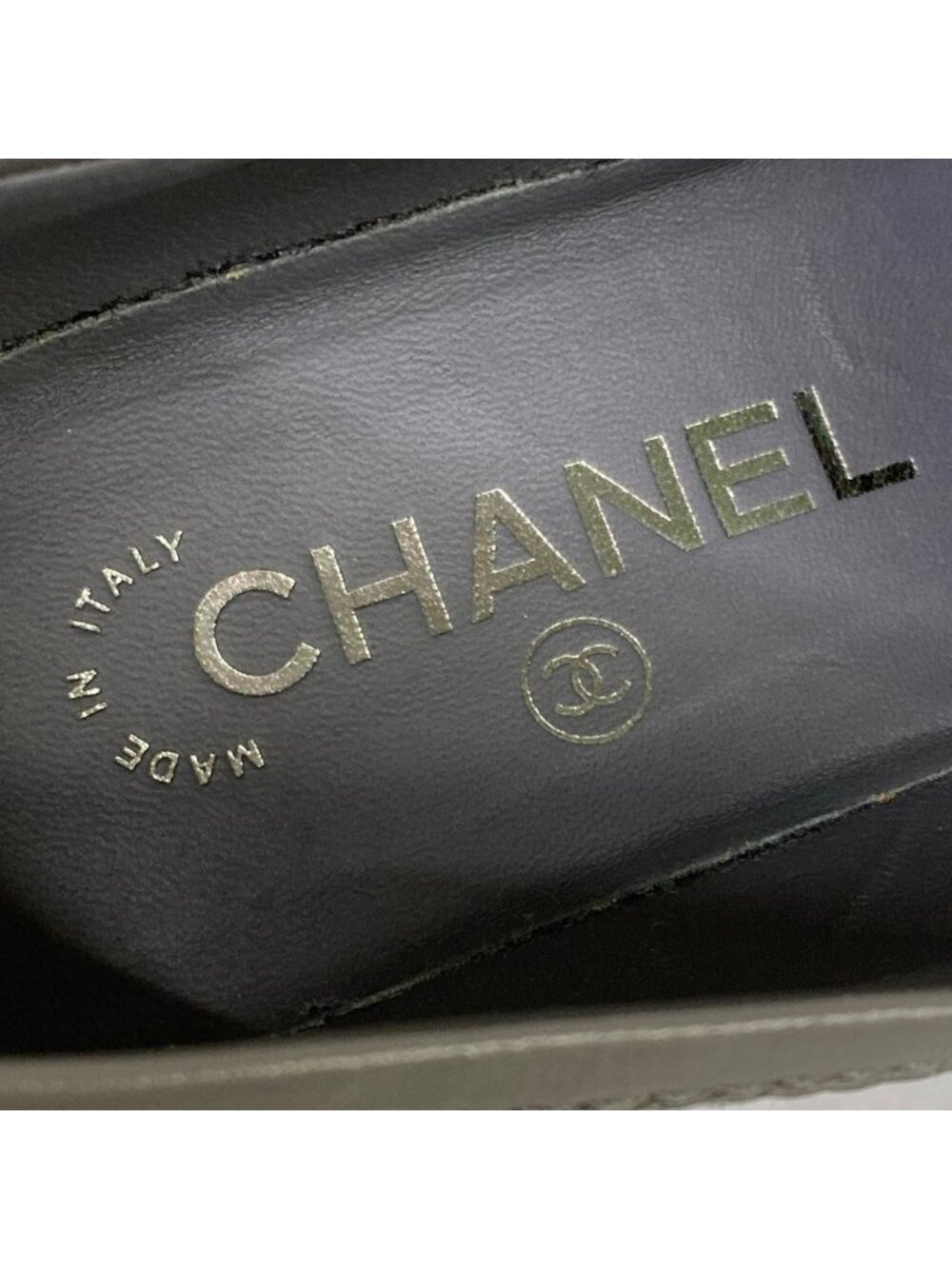 Chanel Loafers 37 C Gray Silver Turnlock Lambskin - Picture 9 of 14